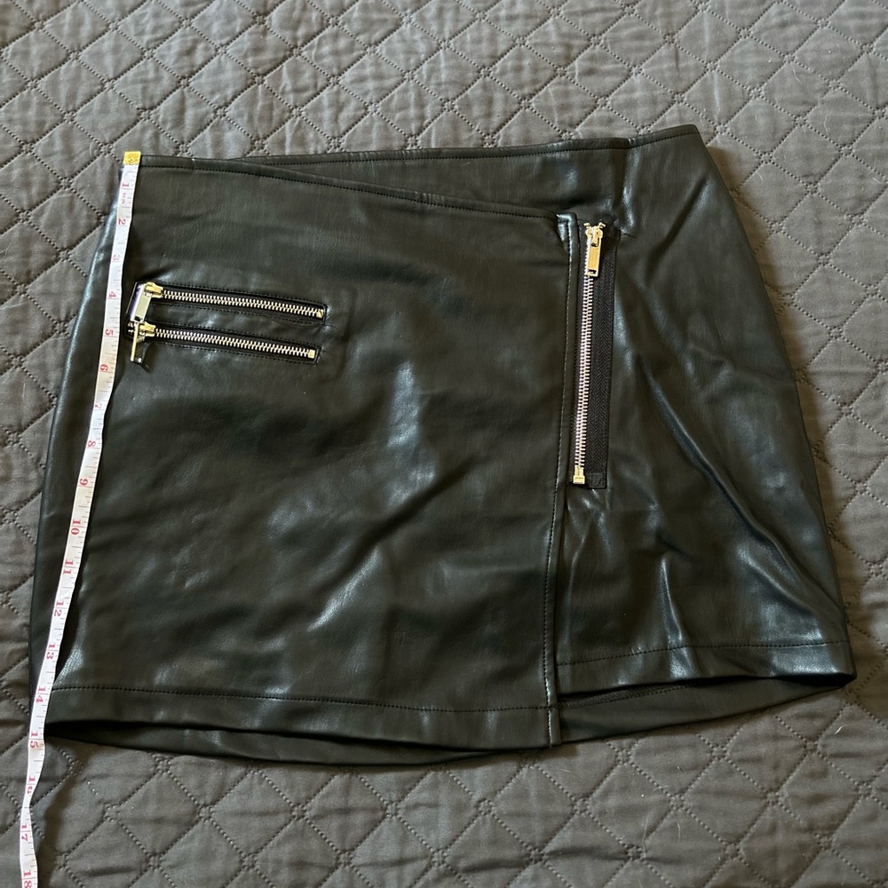 Leather mini skirt